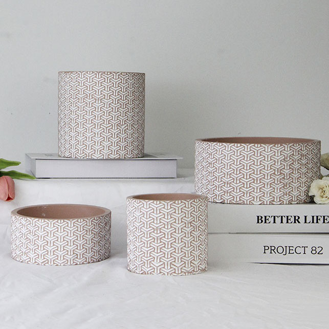 Concrete Flower Pot By Hand Painting