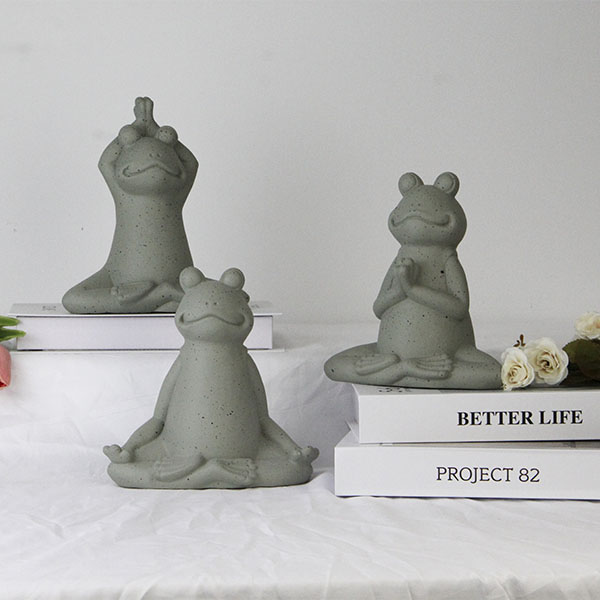 Spring Decoration of Concrete Yoga Frog