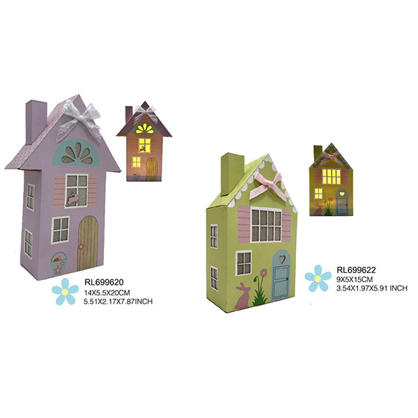 Spring Decoration Paper House With LED