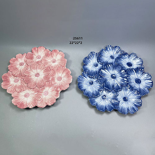 Ceramic Porcelain flower plate and bowl